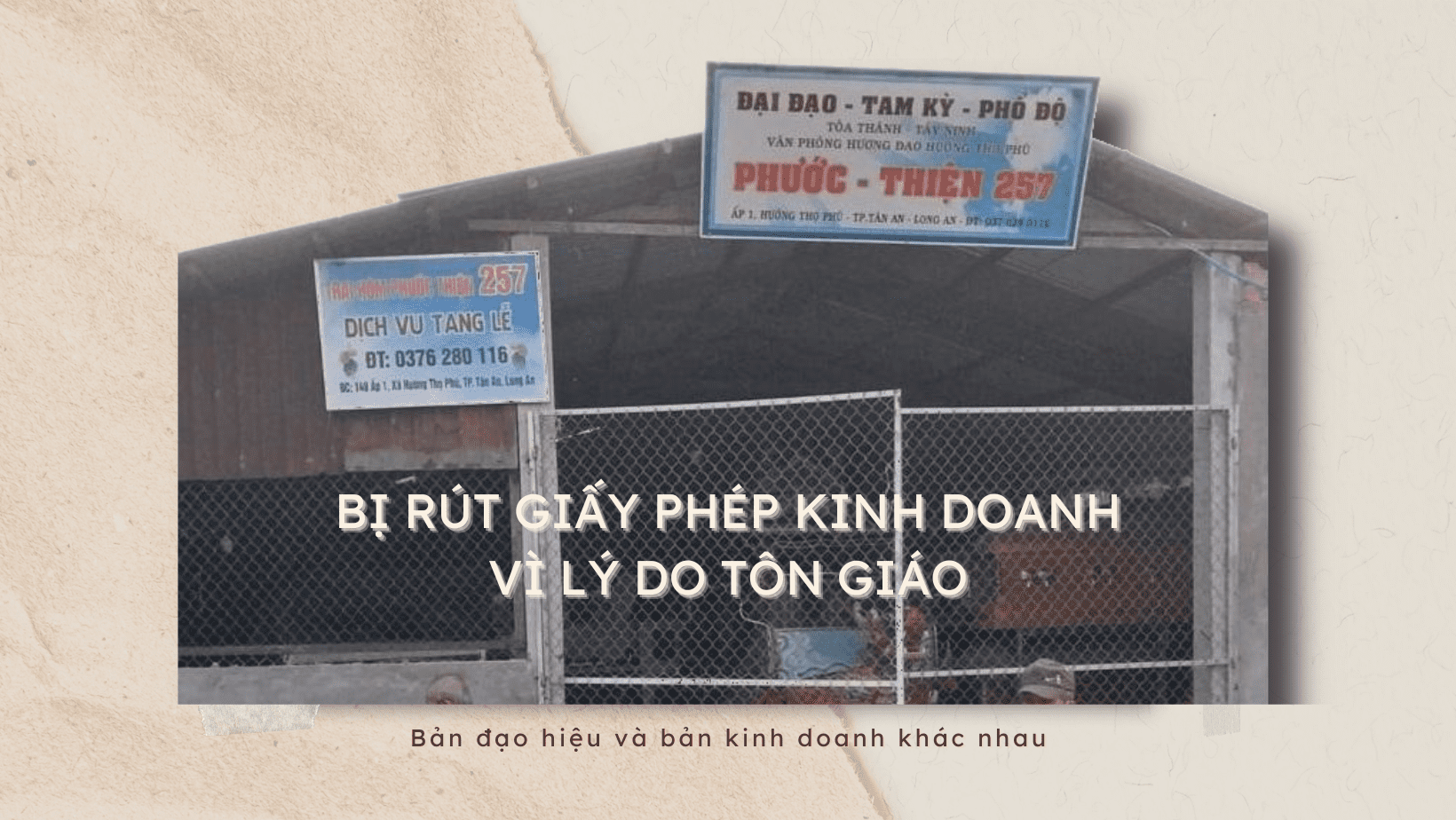 Bị rút giấy phép kinh doanh vì lý do tôn giáo