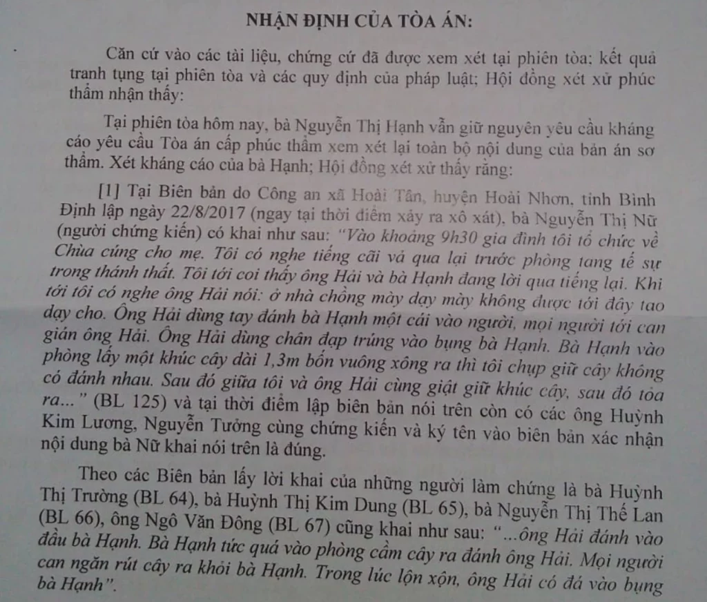 HAI SAI PHẠM NGHIÊM TRỌNG CỦA TÒA ÁN NHÂN DÂN HUYỆN HOÀI NHƠN, TỈNH BÌNH ĐỊNH