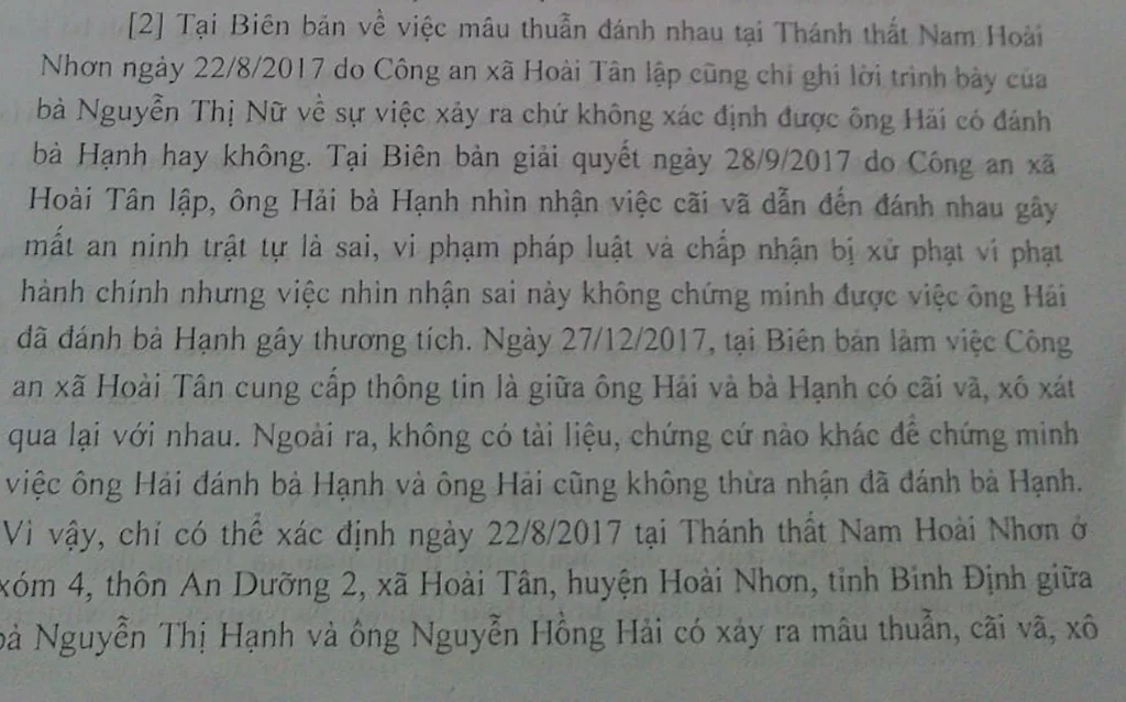 HAI SAI PHẠM NGHIÊM TRỌNG CỦA TÒA ÁN NHÂN DÂN HUYỆN HOÀI NHƠN, TỈNH BÌNH ĐỊNH 2