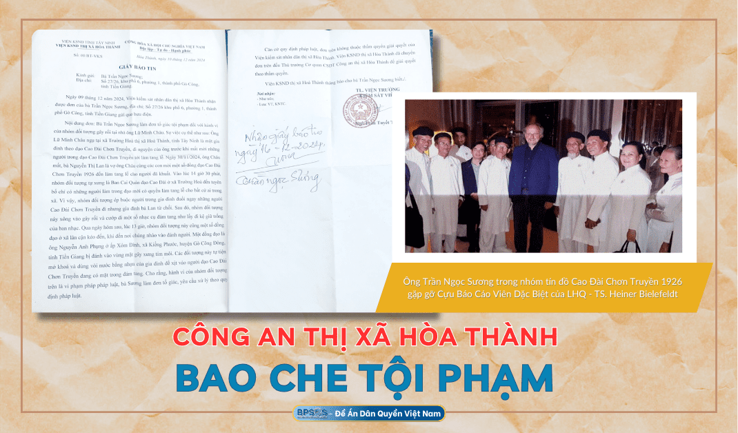 Công an Thị Xã Hòa Thành bao che tội phạm